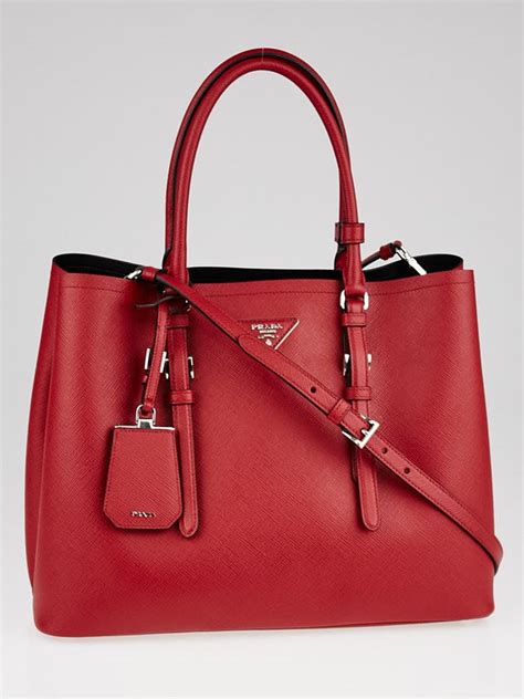 prada leather tote fuoco|prada denim tote.